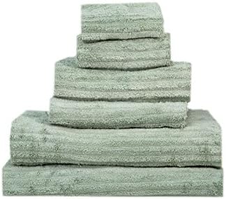 Spura Home Sage Ribbed 6 Pc Towel Set (2 Bath, 2 Hand Towels, 2 Wash Cloths)