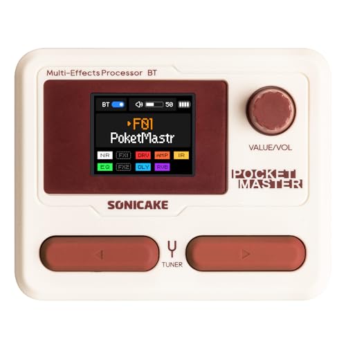 SONICAKE Gitarren Multi-Effekte Pedal 9 Effektmodule (Weiß)