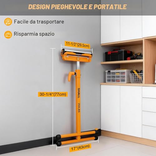 Shall Pack of 2 Folding Roller Stands, Heavy Duty 250 lbs Load Capacity, Adjustable Height from 70 to 100 cm, for Bench Saw, Woodworking