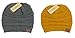 BYSUMMER C.C Warm Soft Cable Knit Skull Cap Slouchy Beanie Winter Hat (2pcs set light melange grey/mustard)
