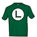 Luigi L Logo Shirt Funny Nintendo tee Super Mario Brothers NES