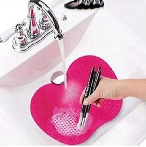 The Special Day Silicone Brush Cleaner Cosmetic Makeup Washing Brush Gel Cleaning Mat (Dark Pink)