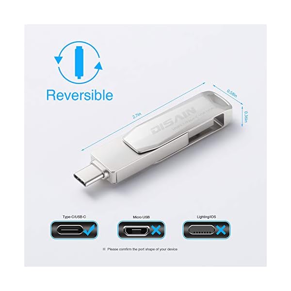 USB Stick 64GB, 2 in 1 USB Stick, Type-C USB 3.0 Stick für Smartphone Externer Speicher Stick Speichererweiterung mit… – Bild 4