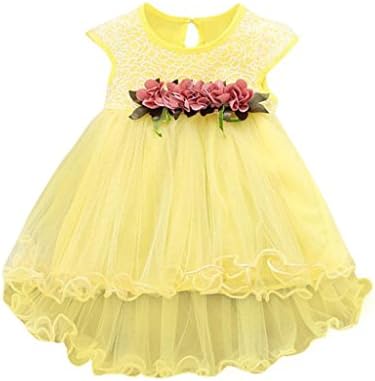Baby Dress,Kstare Kids Girls Summer Short Sleeve Floral Party Wedding Tulle Princess Dresses (12M, Yellow)