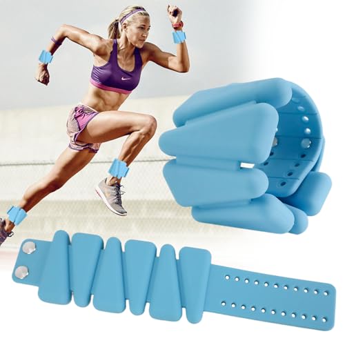 Prodigen Wrist & Ankle Weights for Women, Wearable Silicon Arm & Leg Weights, Size Adjustable Ankle Weights，Wearable Bracelet for Strength Training Walking Running Yoga Pilates Jogging for Men Set of 2