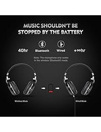 Bluedio audífonos Bluetooth inalámbricos T2 Plus con micrófono, ranura para tarjeta SD y radio FM, color negro