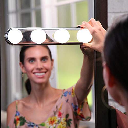 Studio Glow Make Up Light Super Bright 4 LED Bulbs Portable Cosmetic Mirror Light Kit Battery Powered Makeup Light - Thumbnail 3