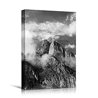 Canvas Wall Art Expressive Landscape Chic Dramatic Duotone Hallway Landscape Mountain Photography - 12x18 inches