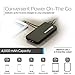 Black Mini Portable Charger - 4,000mAh External Battery Pack - Ultra Slim and Light with Built-in AC Plug and Micro USB Cable - Charges iPhone, Android and More - Pocket Juice by Tzumi
