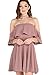 MakeMeChic Women's Off The Shoulder Ruffle Party Cocktail Swing Dress Pink S