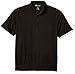 Haggar Men's Short Sleeve Textured Knit Polo, Solid Black, X-Large