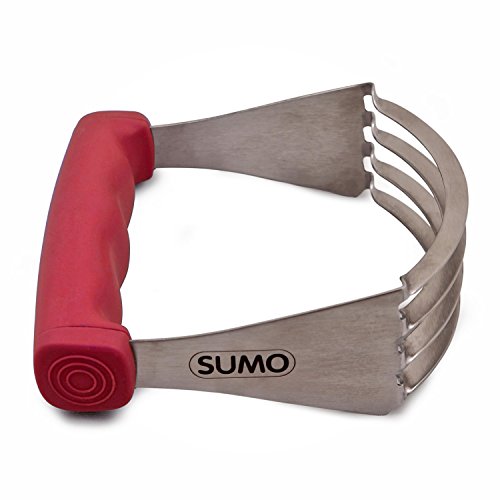 SUMO Dough Blender: Sturdy Heavy Duty Pastry Cutter - Sharp Blades - Comfortable Finger-Contoured Grip - Dishwasher Safe [Red] - Thumbnail 7