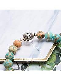 Bivei - Pulsera de cuentas de piedras preciosas para mujer, piedra curativa, yoga, chakra, meditación, elefante, buena suerte, pulsera