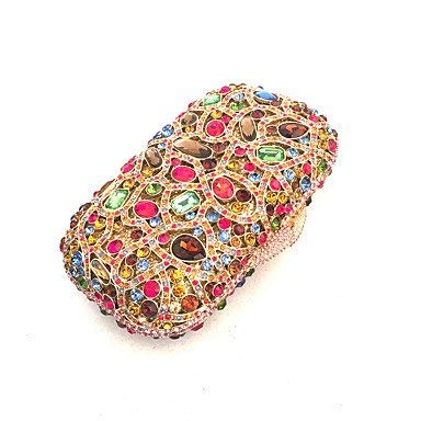 YOUTO Evening Party Clutch Bags Lady Delicate Glass Stone Clutches and Evening Bags Cocktail/Special Occasion (Color : RED) - Thumbnail 2