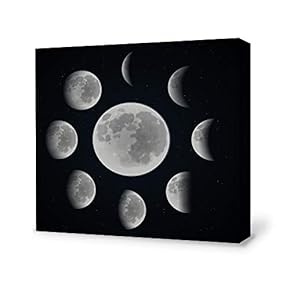 Canvas Wall Art for Living Room,Bedroom Home Artwork Paintings Charming Moon Ready to Hang - 12x12 inches