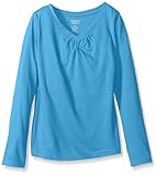 French Toast Girls' Big Girls' Long Sleeve V-Neck T-Shirt, Vivid Blue, 7/8