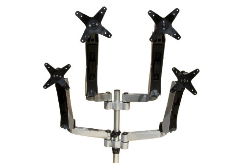 Mount-It! MI-65156 Quad Articulating, Rotating, Height Adjustable, Swiveling, Arm Desk Mount for Samsung, Sony, Element, Vizio, Panasonic, Sharp, LG, LCD, LED, Computer Monitor Displays, Silver