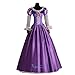 Angelaicos Womens Princess Costume Party Long Purple Victorian Dress (L)