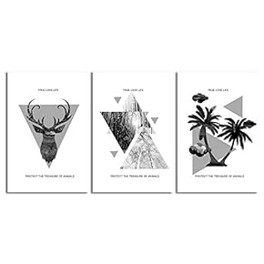 3 Piece Canvas Wall Art-Abstract Geometric-Canvas Prints Home Artwork Decoration for Living Room,Bedroom - 16"x24" x 3 Panels