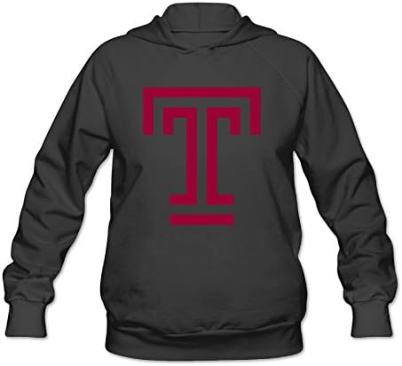 Women's Temple University T Logo Long Sleeve Hoodies Sweater Size M Black