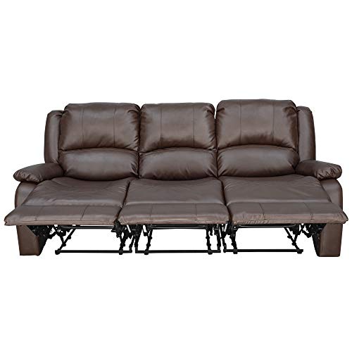 RecPro Charles Collection | 80" Triple Recliner RV Sofa & Drop Down Console | RV Zero Wall | Wall Hugger Recliner | RV Theater Seating | RV Furniture | RV Living Room (Slideout) Furniture | Mahogany - Thumbnail 2