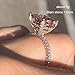 Haluoo_Jewelry Diamond Ring,Haluoo Rose Gold Openwork Cubic Zirconia Rhinestones Circle Ring Luxury Large Diamond Promise Ring Wedding Engagement Ring Anniversary Ring for Women Girls (8)thumb 3