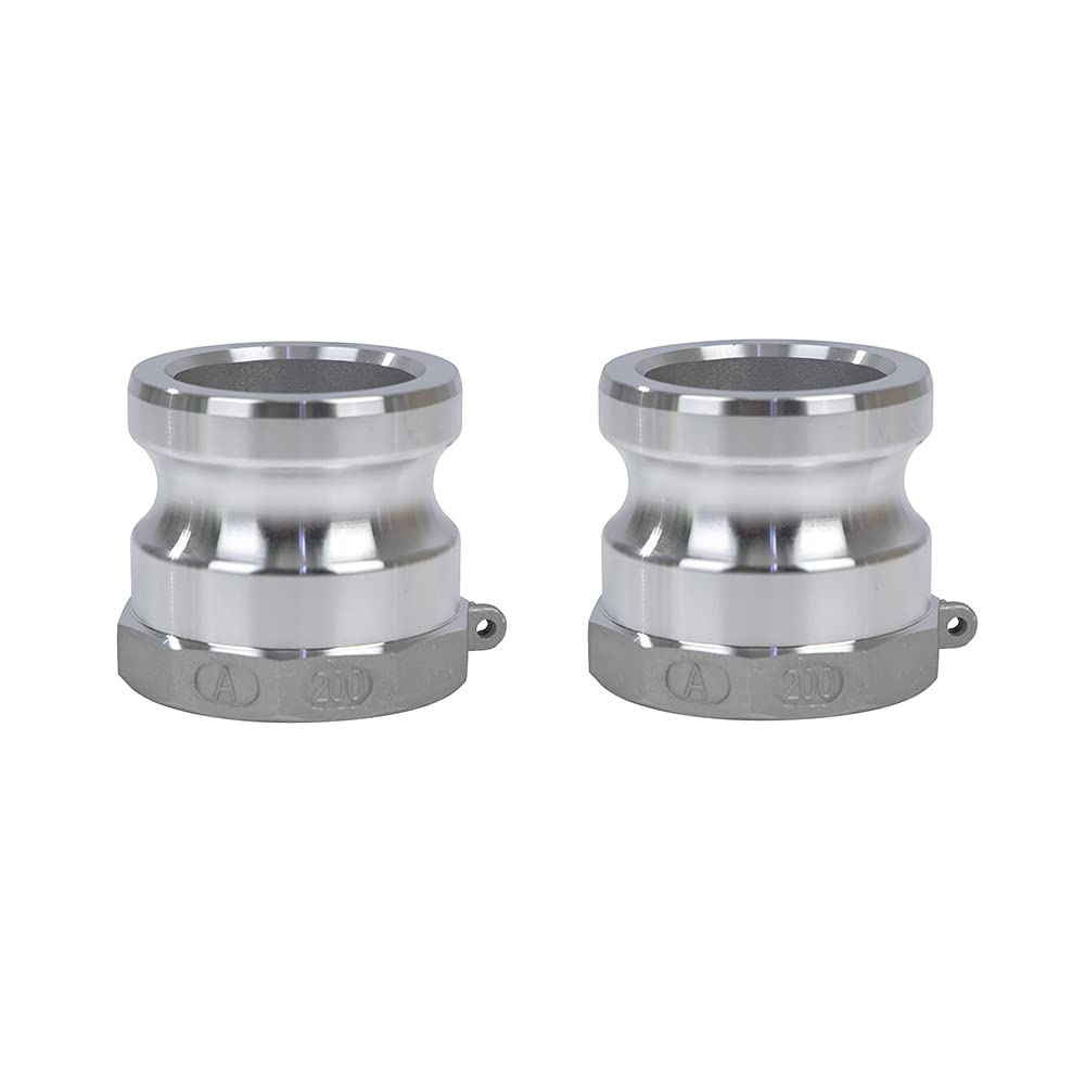 Photo 1 of Quafwia 2 pcs Aluminum cam lock fittings (2" Part A) cam groove hose fitting camlock fittings, Male Adapter Female NPT Thread camlock fitting (2‘’)