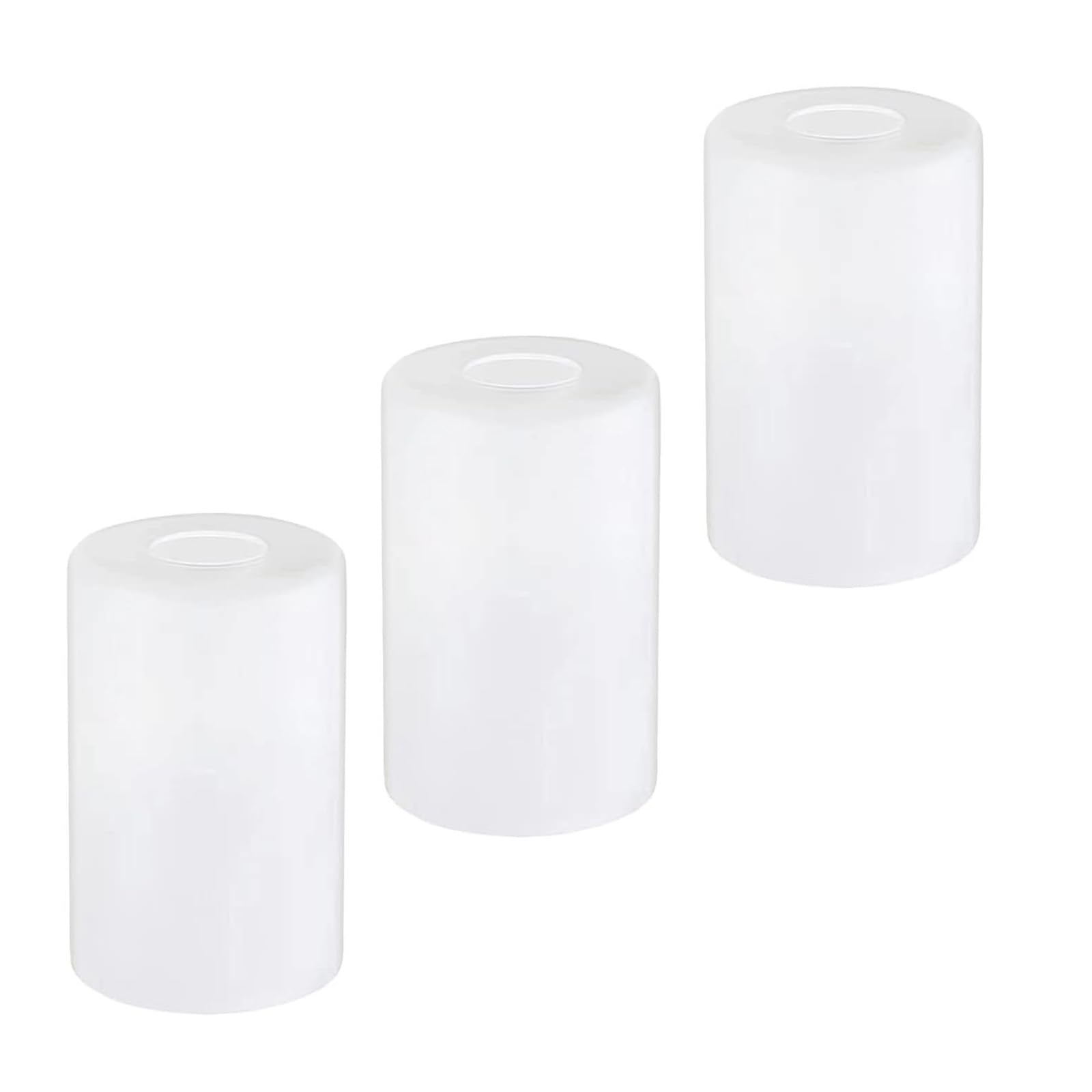 Photo 1 of 3 Pack White Frosted Glass Shade Covers, Cylinder Glass Lamp Shade Replacements for Light Fixtures, 1-5/8 Inch Fitter Globes Lampshades for Chandelier Wall Sconces Pendant Lights Bath Vanity Lights