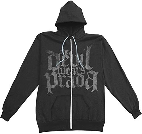 Devil Wears Prada Boys' Logo Zippered Hooded Sweatshirt Youth Large Black