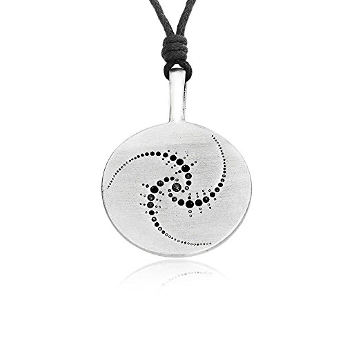 Dan's Jewelers Fibonacci Circle Spiral Pendant Necklace + Silver Plated Clasp, Fine Pewter Jewelry