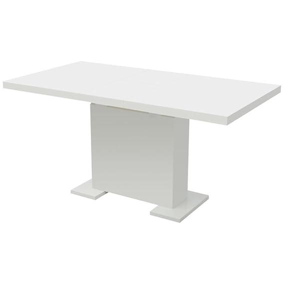 vidaXL Extendable Dining Table High Gloss White Amazon.co.uk Kitchen