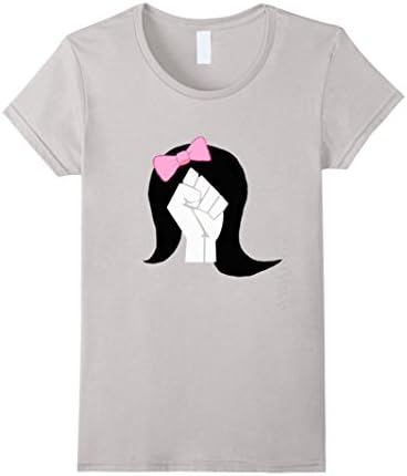 Women's Power Fist Feminist Shirt for Girl's, Women Rise Up Protest Small Silver