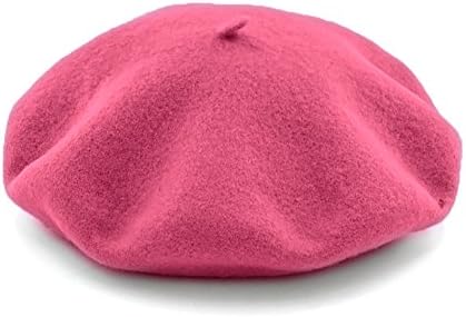 Women's Vintage Plain Beret Hat Girls Wool Warm Beanie Cap