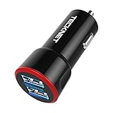 TeckNet PowerDash 4.8A/24W 2-Port Rapid USB Car Charger with BLUETEK Technology, Black