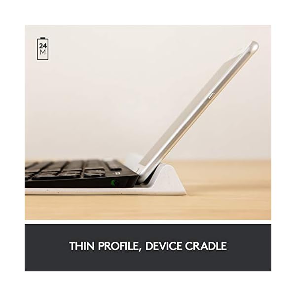 Logitech K780 Multi-Device Wireless Keyboard for Windows, Apple android or Chrome, Wireless 2.4GHz and Bluetooth, Quiet…