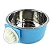 Joyoldelf Dog Bowl Feeder Pet Puppy Food Water Bowl, 2-in-1 Plastic Bowl & Stainless Steel Bowl, Mountable Cat/Rabbit/Bird/Hamster/Shitzu/Ferret Food Basin Dish Perfect for Crates