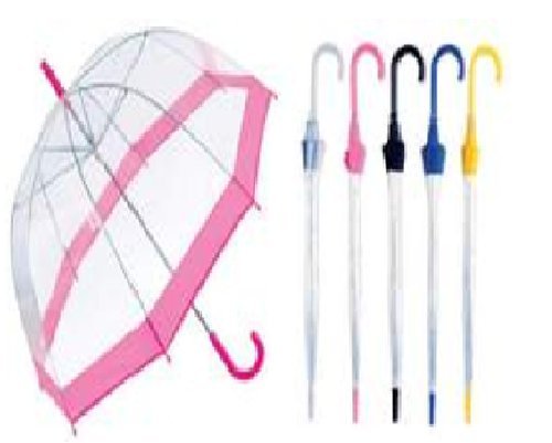 Rainbrace Transparent Bubble Umbrella Auto Open, Fashion Dome Shape with Color Trim