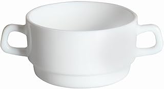 Dajar Suppentasse 320 ml Arcoroc, Glas, Weiß, 10 cm