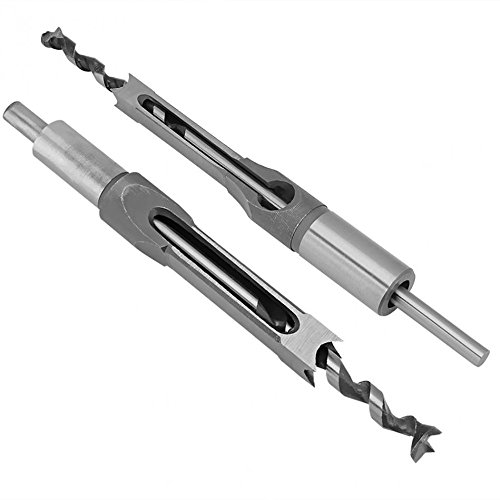 image for ZKer 2Pcs Woodworking Square Hole Drill Bit Sets Wood Mortise Chisel T