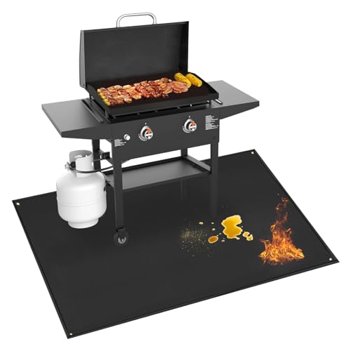 70 x 48 in Grill Mats for Outdoor Grill Compatible with Blackstone 28in & 36in Griddle, Fireproof Griddle Mats for Grilling to Protect the Deck, Griddle Accessories Compatible with Blackstone - 0.6mm