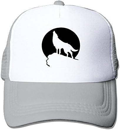 Howling Wolf Moon Unisex Mesh Hat Baseball Caps Style Grid Hat Adjustable Trucker Cap
