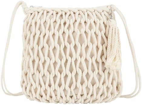 Women Mini Cotton Crochet Crossbody Bag Summer Beach  display picture 3