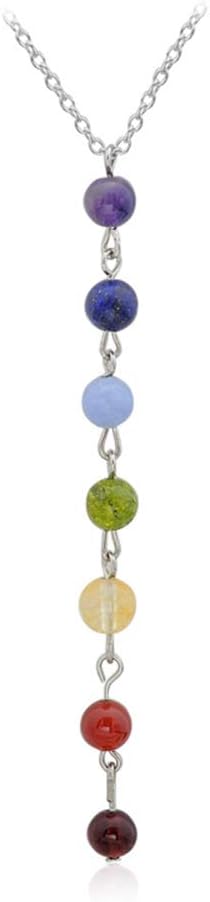 7 Chakra Stone Beads Pendant Necklace Healing Balancing Chakra Necklace