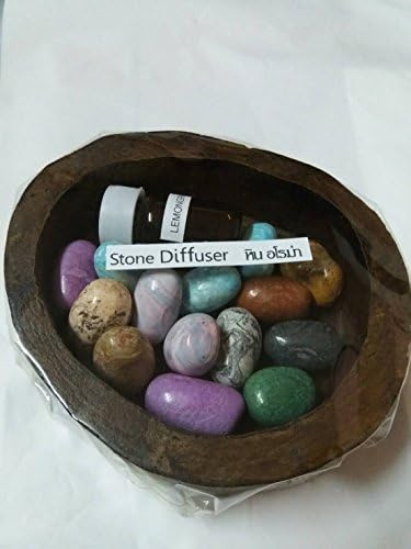 Aroma stones of Thailand is an innovative new way to help you in a teak cup Aromatherapy Essential Oil with 5 ml (Lemon Refreshing)