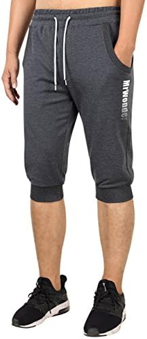MrWonder Men's 3/4 Jogger Capri Pants Casual Workout Gym Shorts Running Sweatpants with Pockets