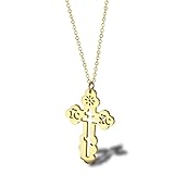 Stainless Steel Eastern Orthodox Cross Pendant
