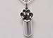 Pasco Specialty Products Pet Cremation Urn Keychain/Keepsake with Large Hematite Plated Paw - Includes Velvet Pouch & Fill Kit