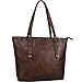 ZMSnow Vegan Leather Tote Designer Handbags for Women Girls (Coffee)