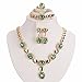 Moochi Gold Plated Zircon Stones Embedded Brass Necklace Earrings Jewelry Set