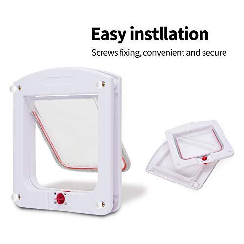 PETCUTE Gateras Puertas para Gatos Gateras para Mascotas con 4 cerraduras Puerta para Cachorros y Perros pequeños - Imagen 5